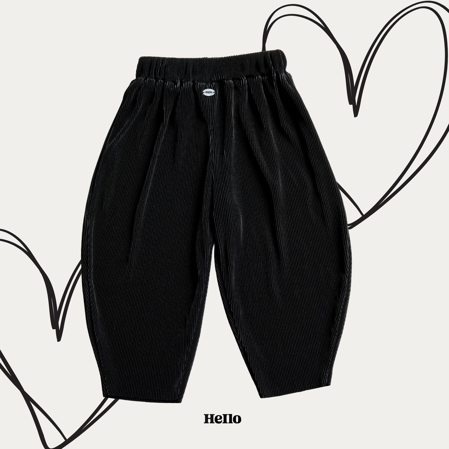Kids Pleats Play Pants - Black