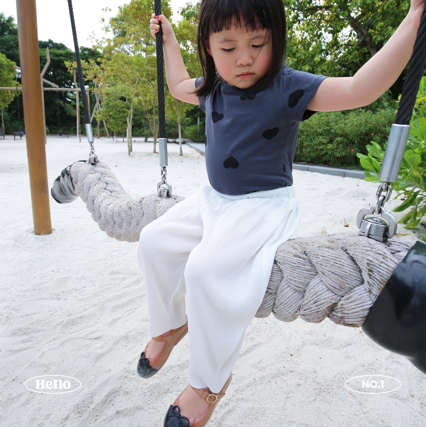 Kids Pleats Play Pants - White