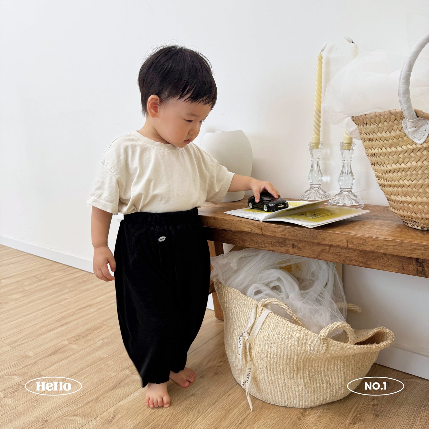 Kids Pleats Play Pants - Black