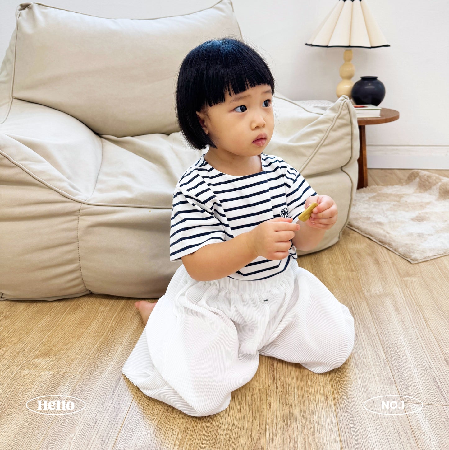 Kids Pleats Play Pants - White