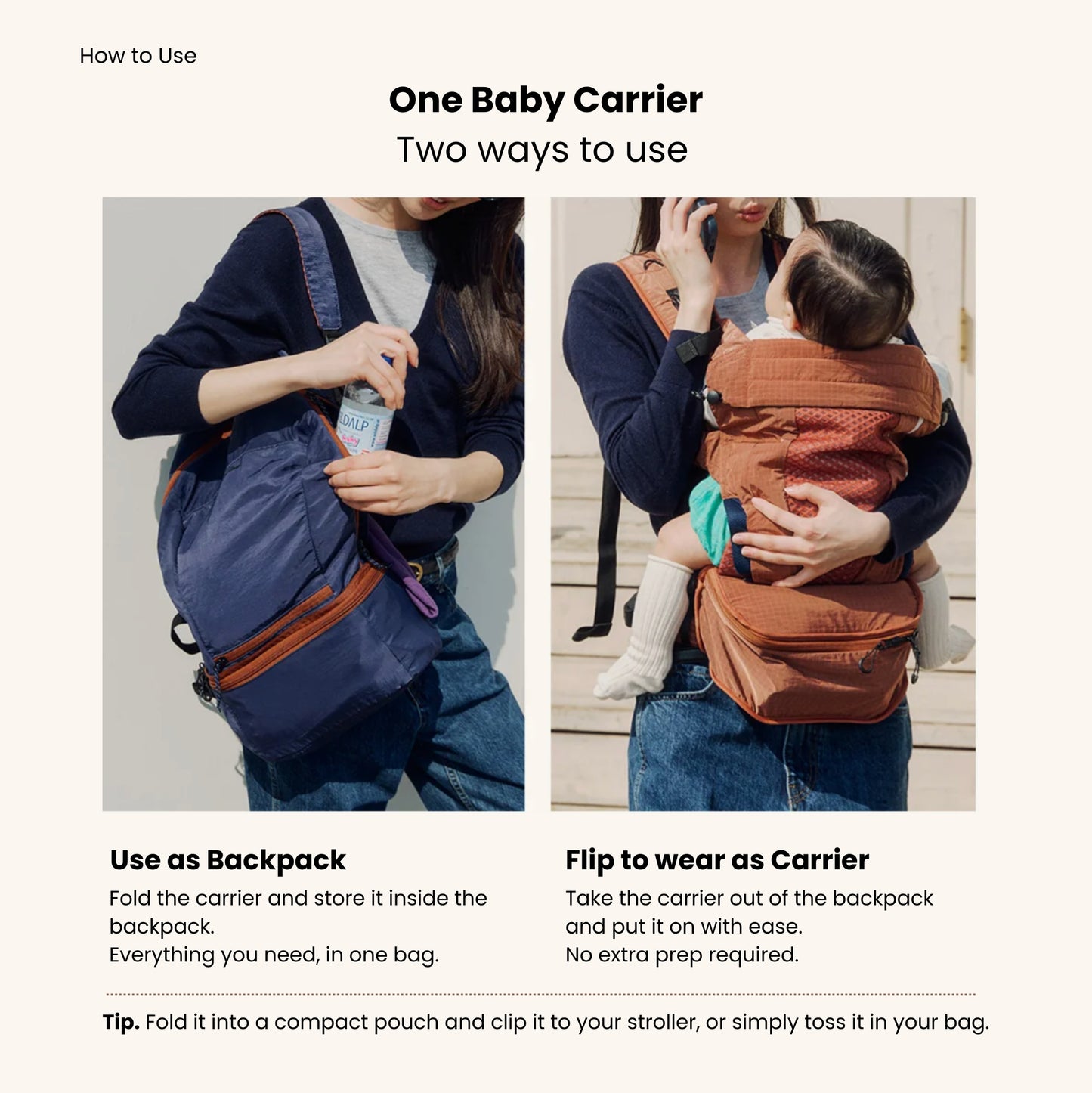 NUBE Backpack Baby Carrier – Brown