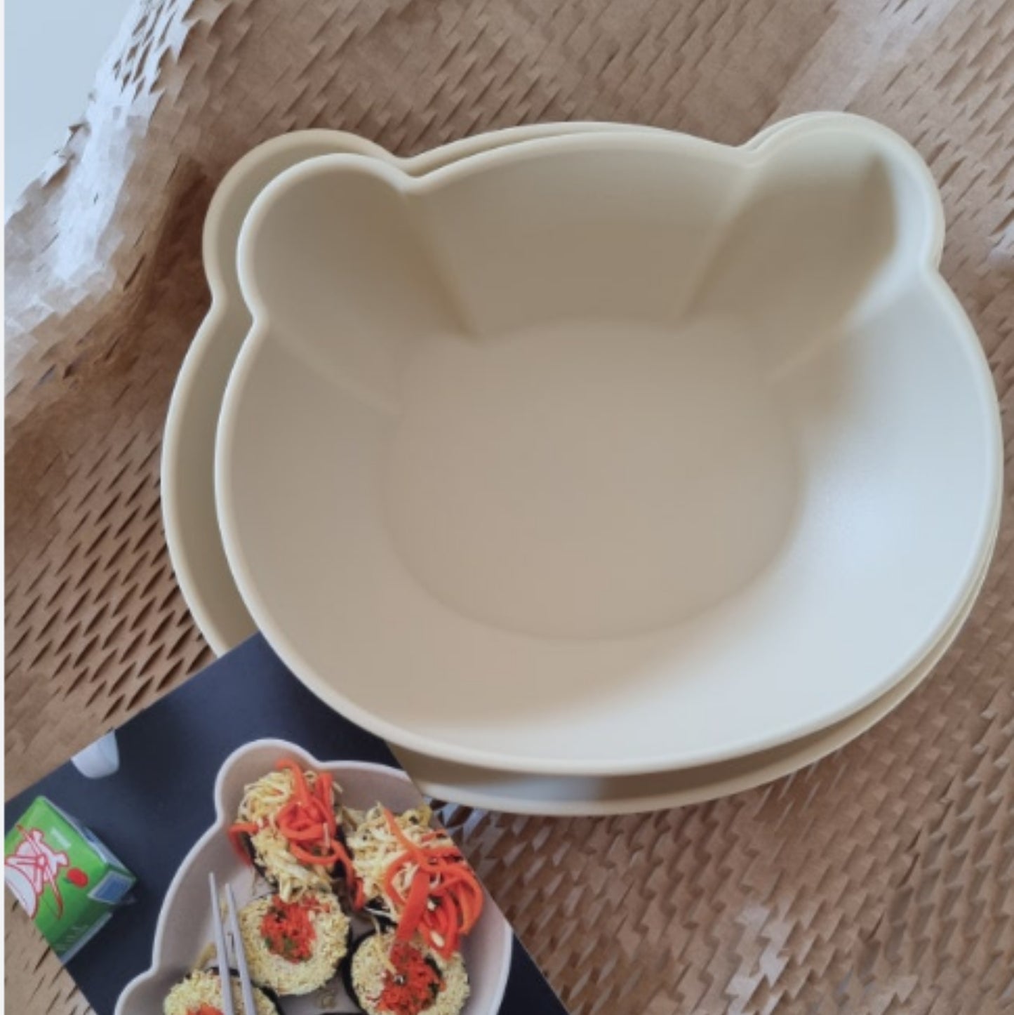 (2P) Little Bear Tableware Set – Kids Plate & Bowl for Everyday Meals