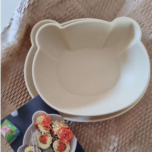 (2P) Little Bear Tableware Set – Kids Plate & Bowl for Everyday Meals