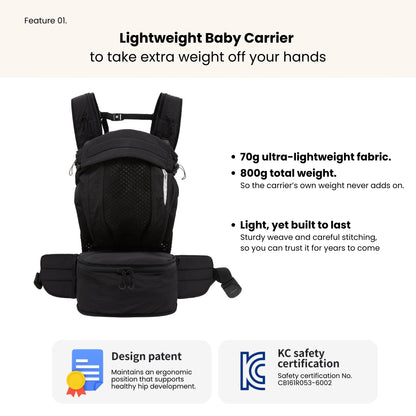 NUBE Backpack Baby Carrier – Black