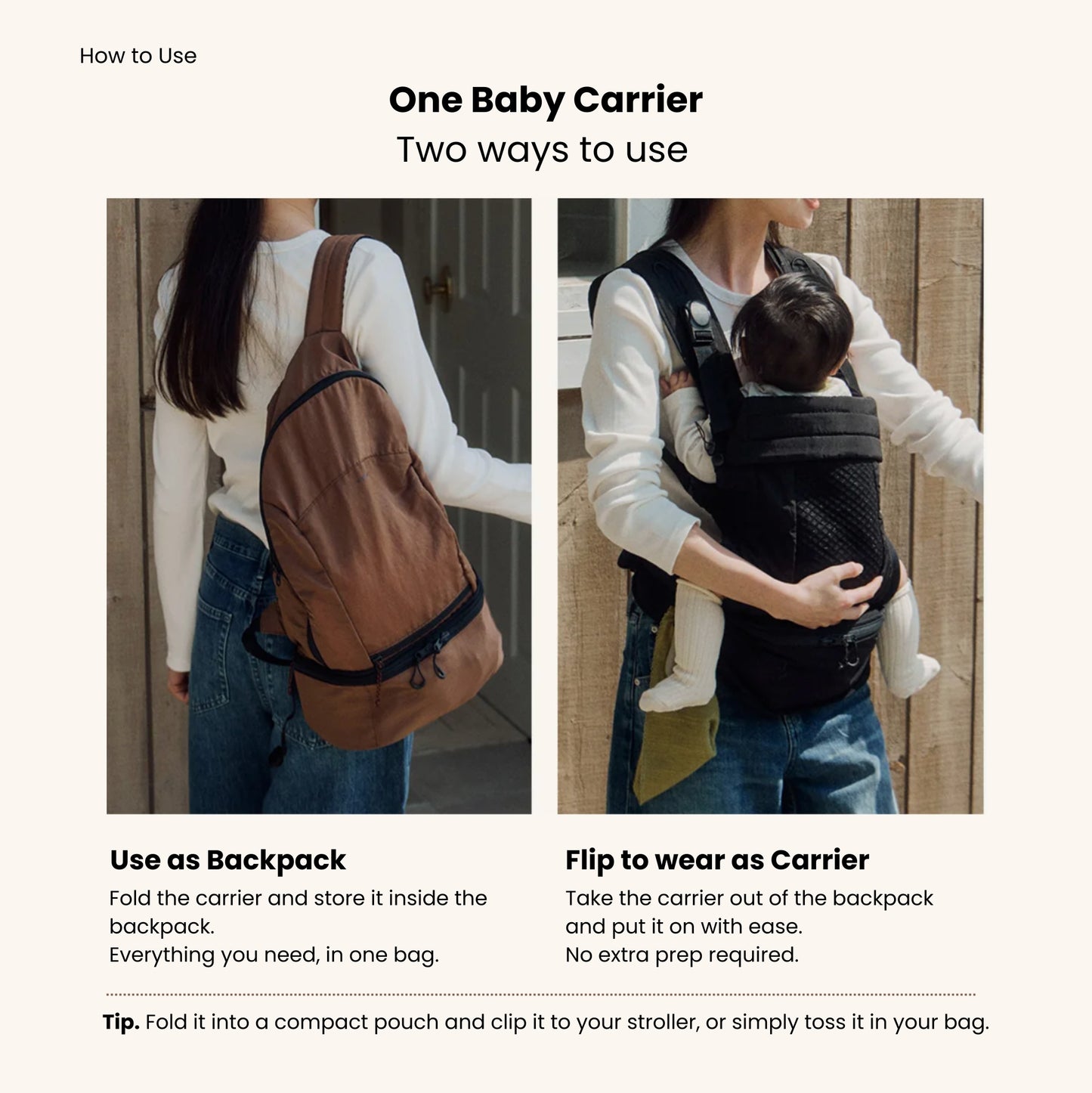 NUBE Backpack Baby Carrier – Black