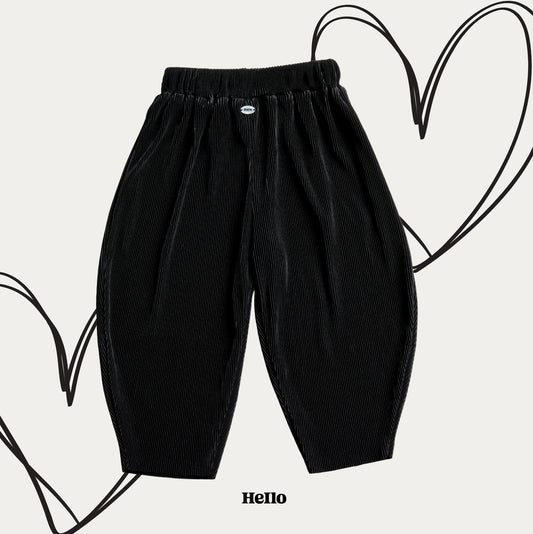Kids Pleats Play Pants - Black