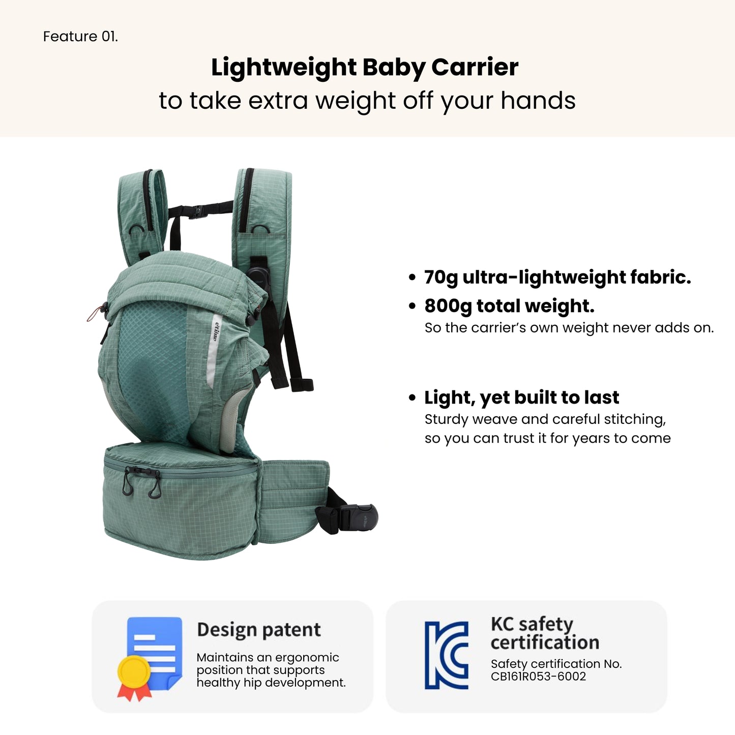 NUBE Backpack Baby Carrier – Mint