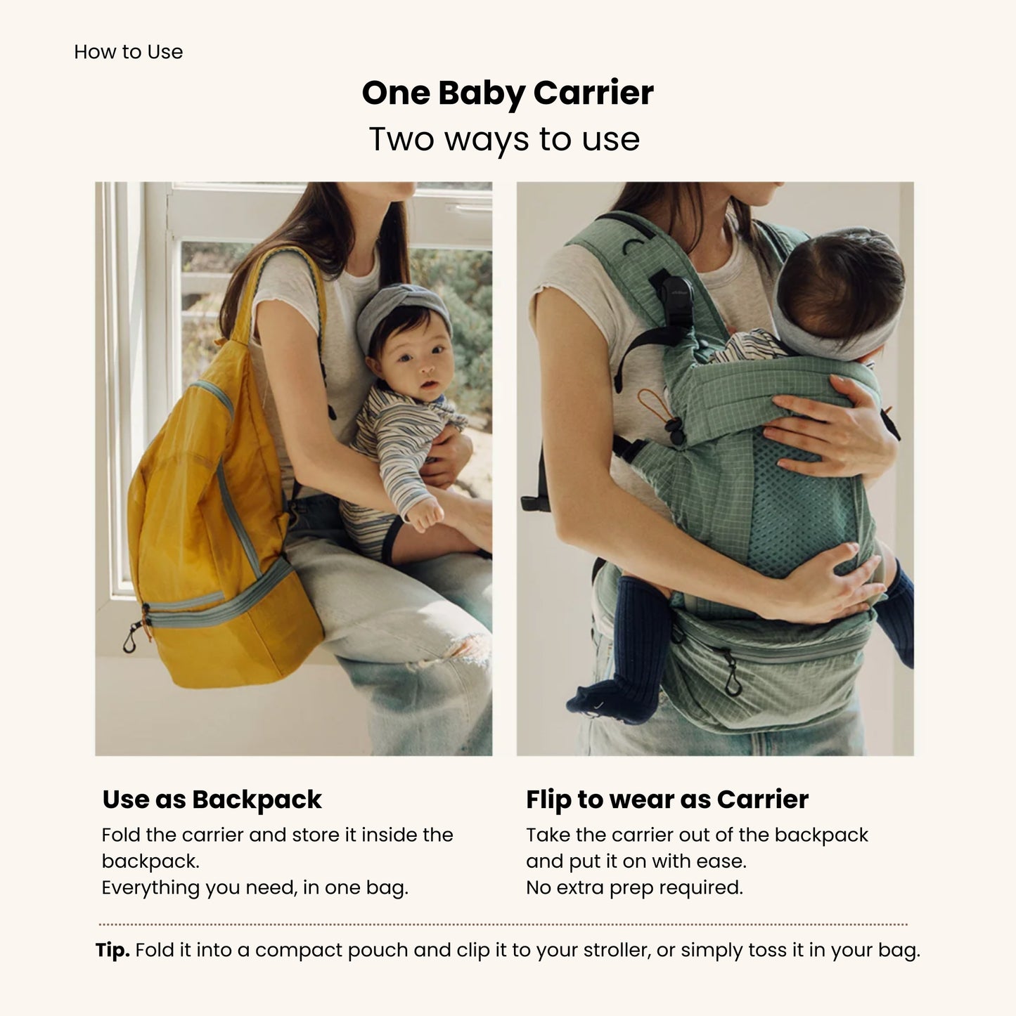 NUBE Backpack Baby Carrier – Mint